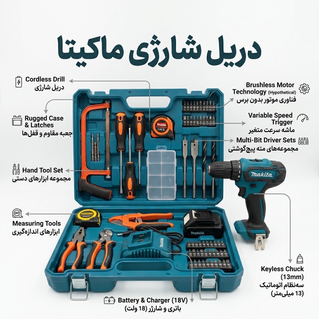 دریل پیچ گوشتی شارژی ماکیتا